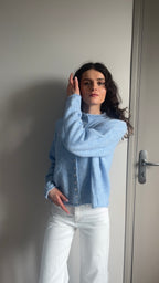 Elsa bleu - Gilet boutonné