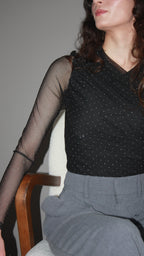 Gracie noir - Body maille transparente