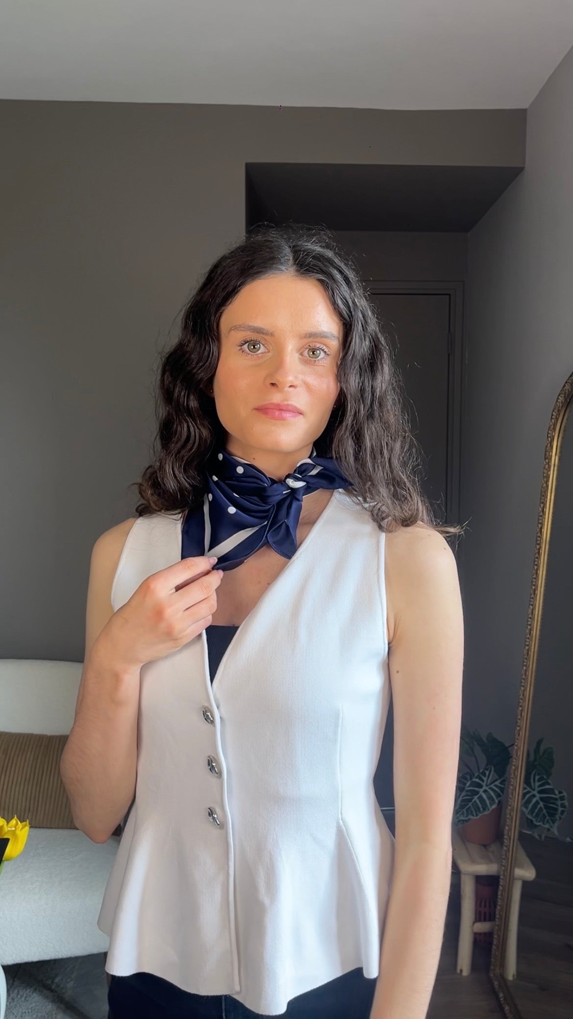 Danna bleue - Foulard à pois