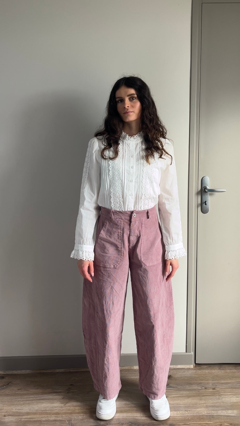 Elly vieux rose - Pantalon velours