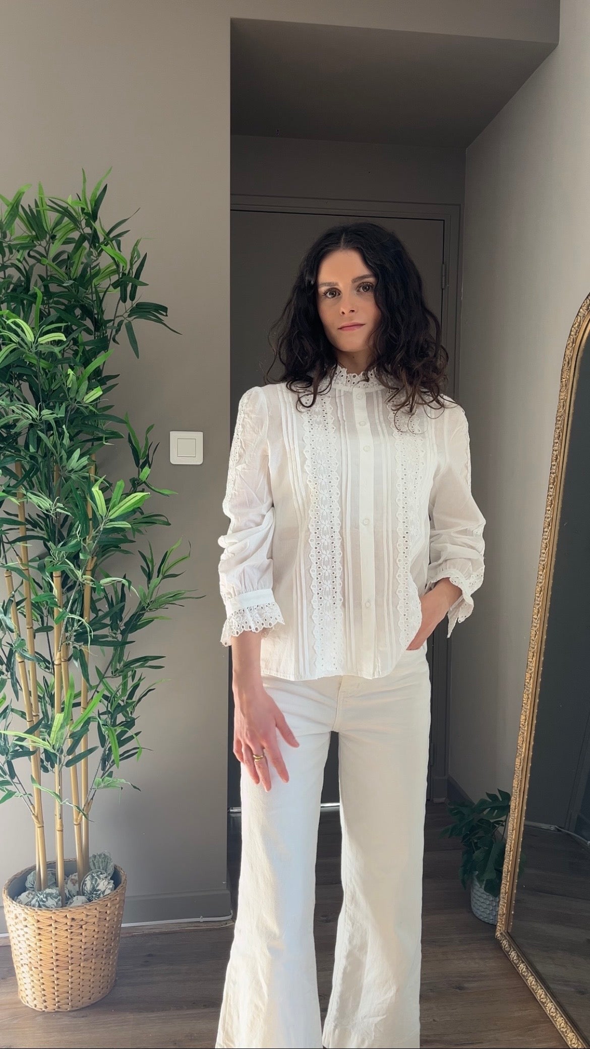 ANDRES BLANCHE - BLOUSE BRODEE