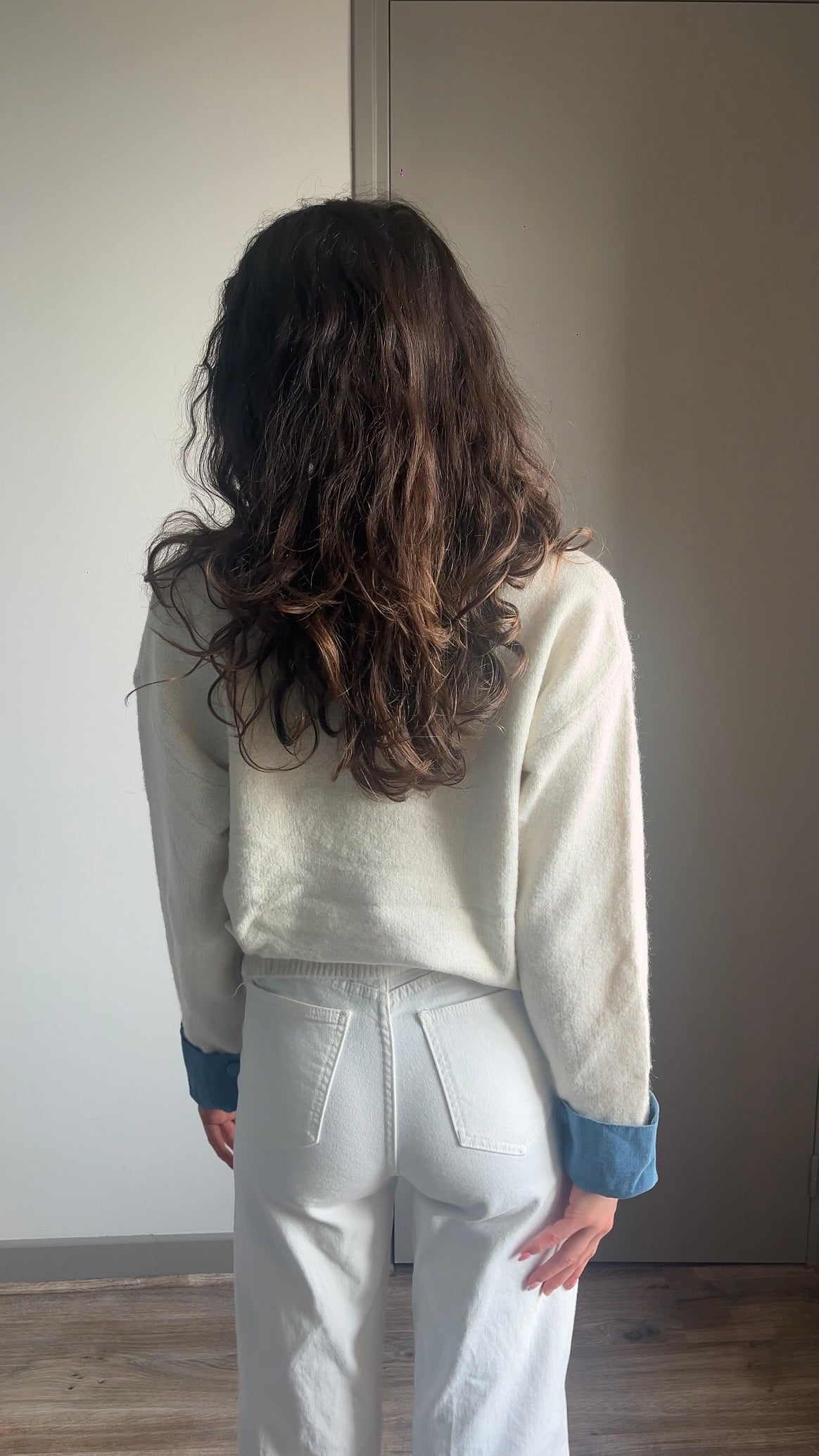 Charly beige - Pull brodé
