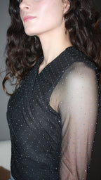 Gracie noir - Body maille transparente