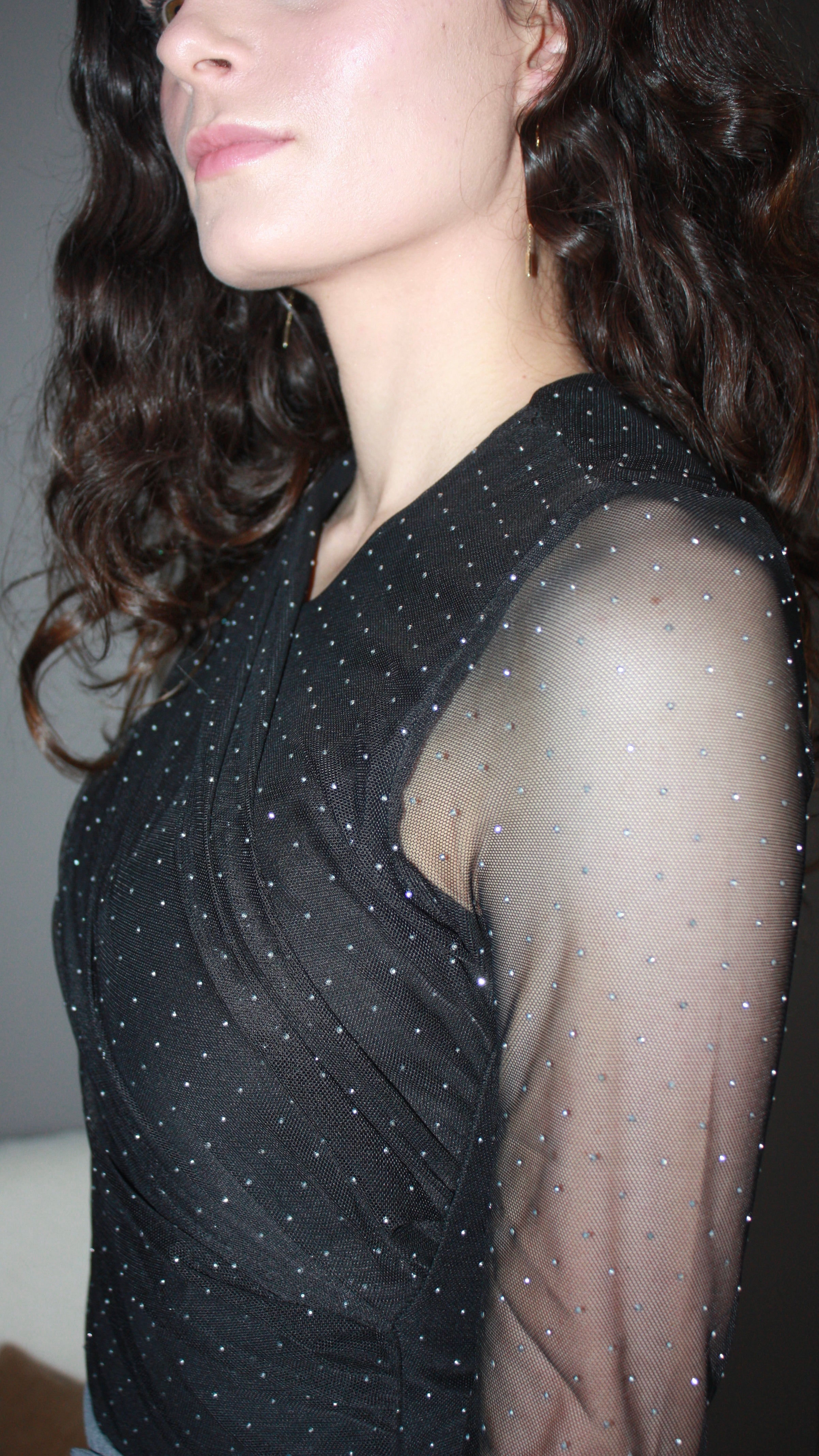 Gracie noir - Body maille transparente