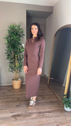 Julieta marron - Robe à encolure