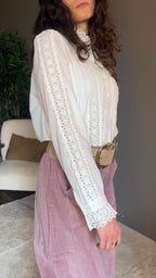 Andréa blanche - Chemise brodée