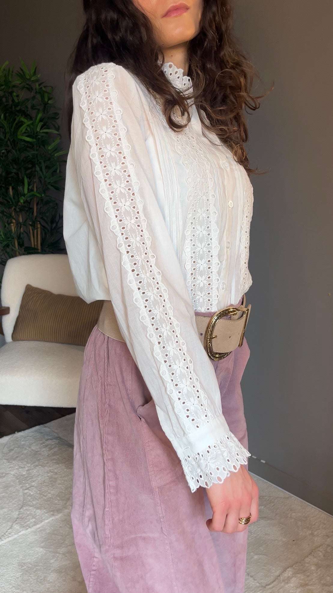 Andréa blanche - Chemise brodée