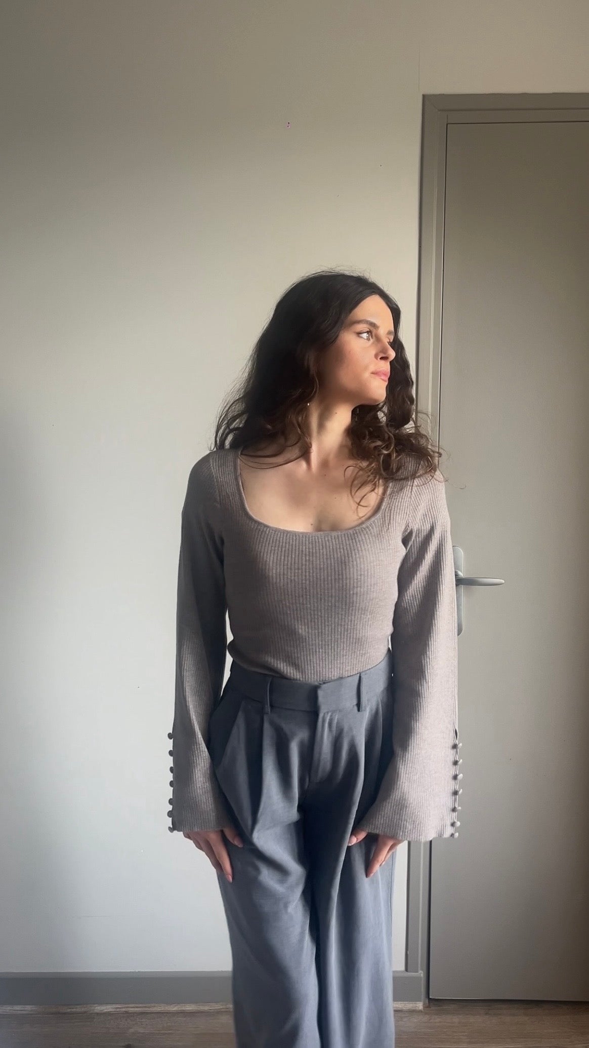 Esmée taupe - Pull fin