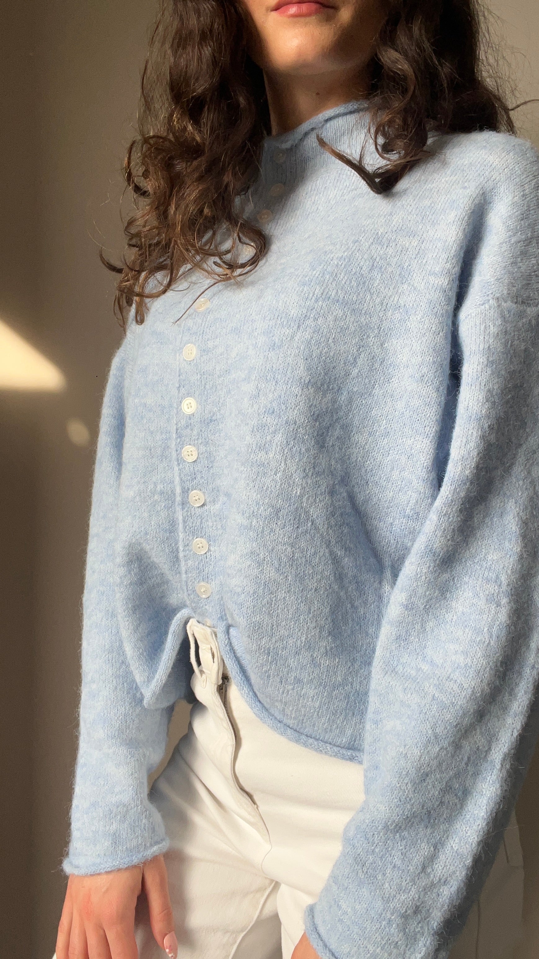 Elsa bleu - Gilet boutonné