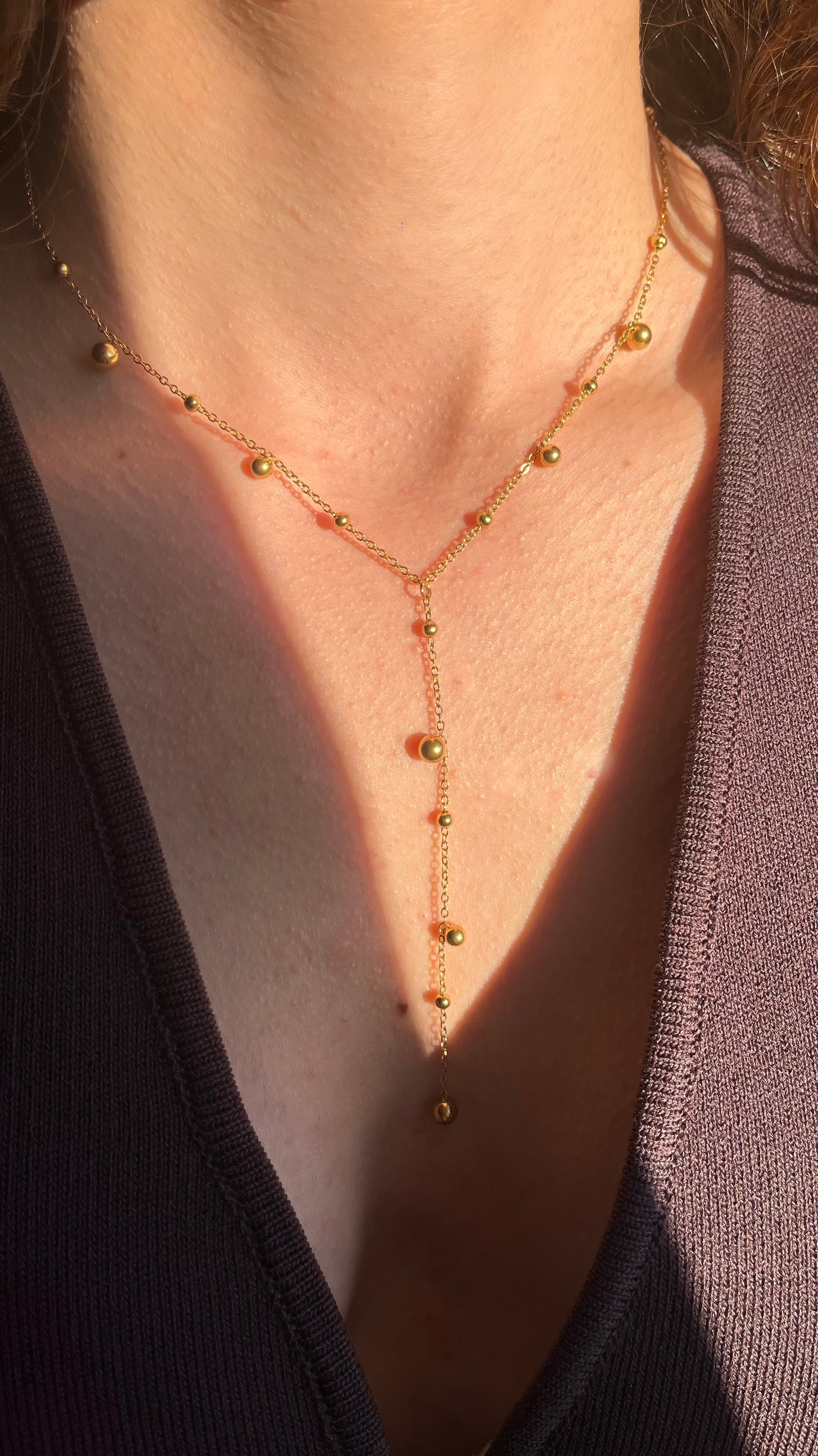 Ina doré - Collier acier