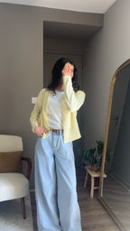 Marguerite jaune - Gilet maille fine