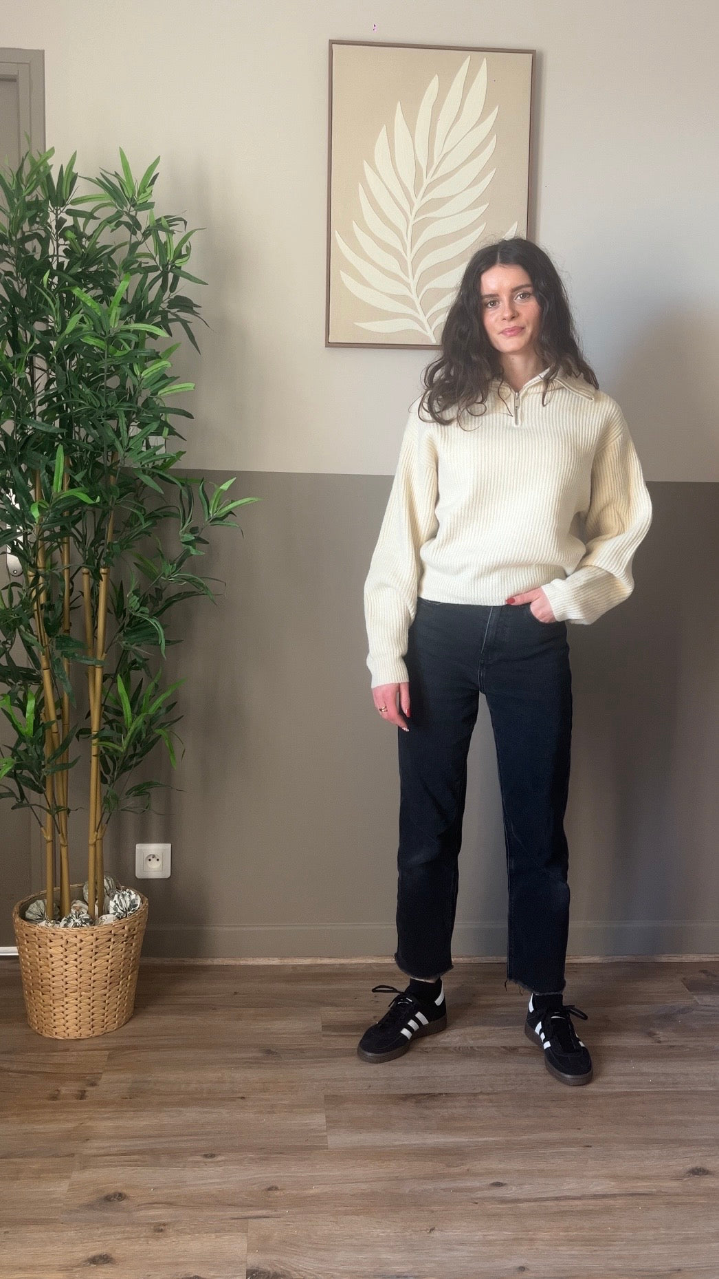 Telma crème - Pull zippé