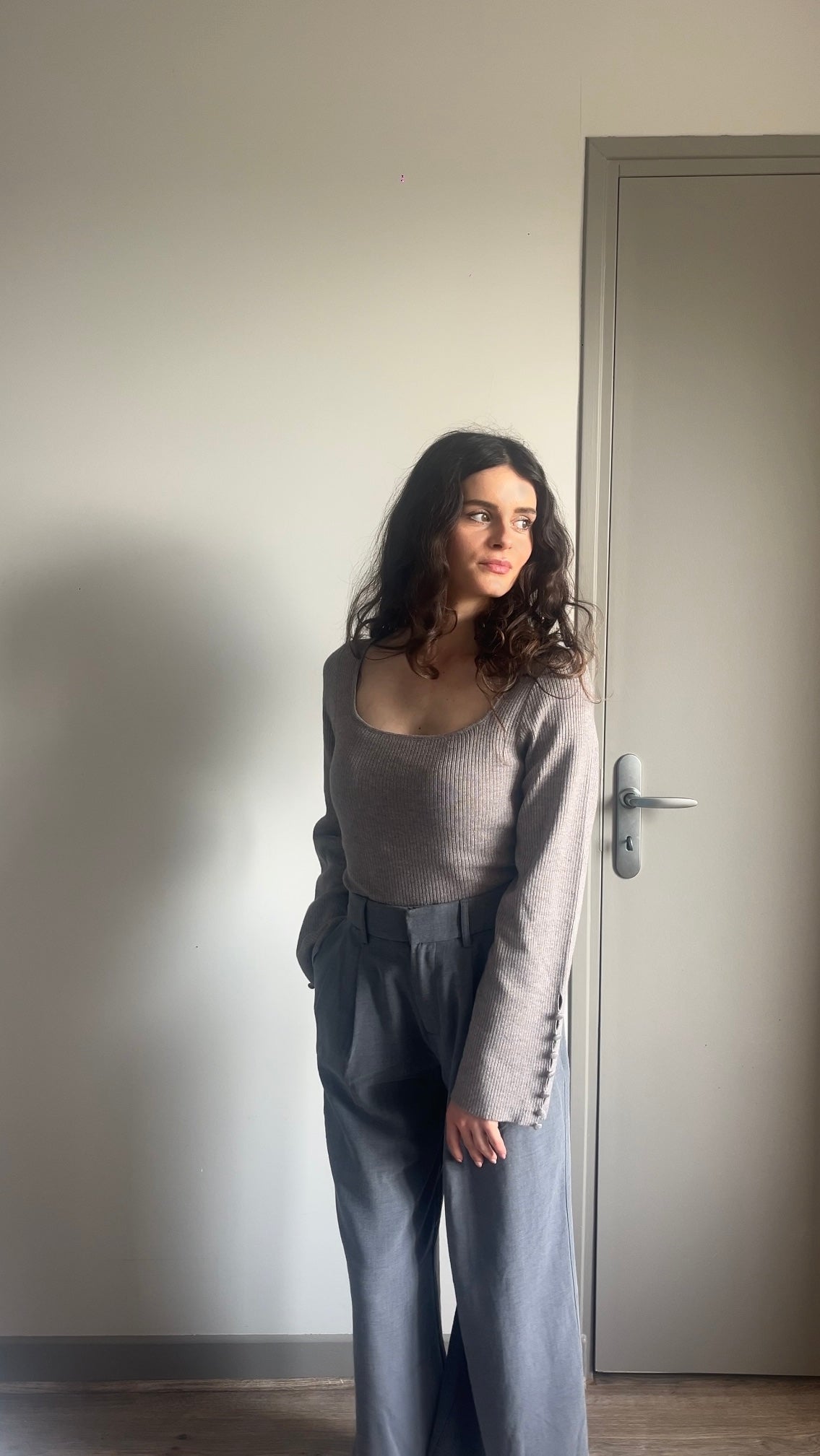 Esmée taupe - Pull fin