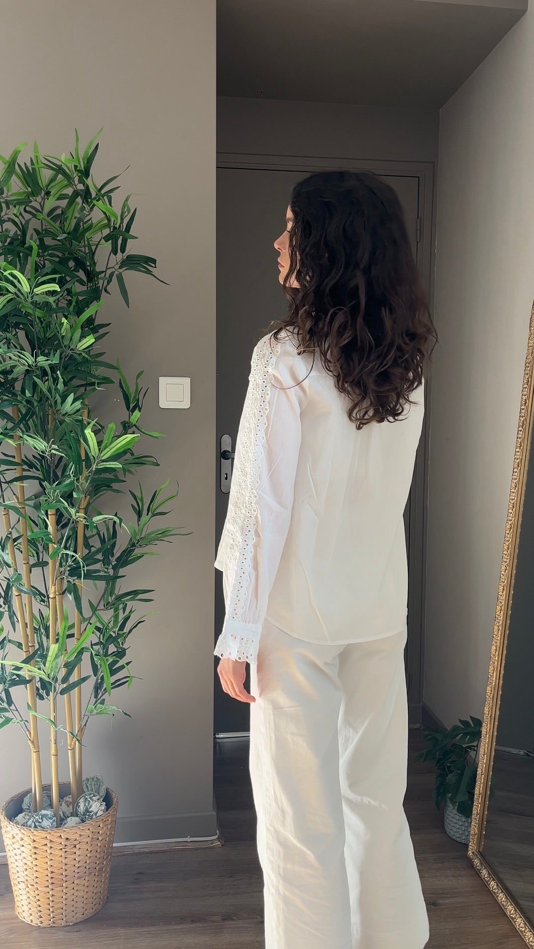 Andréa blanche - Chemise brodée