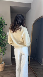 Telma crème - Pull zippé