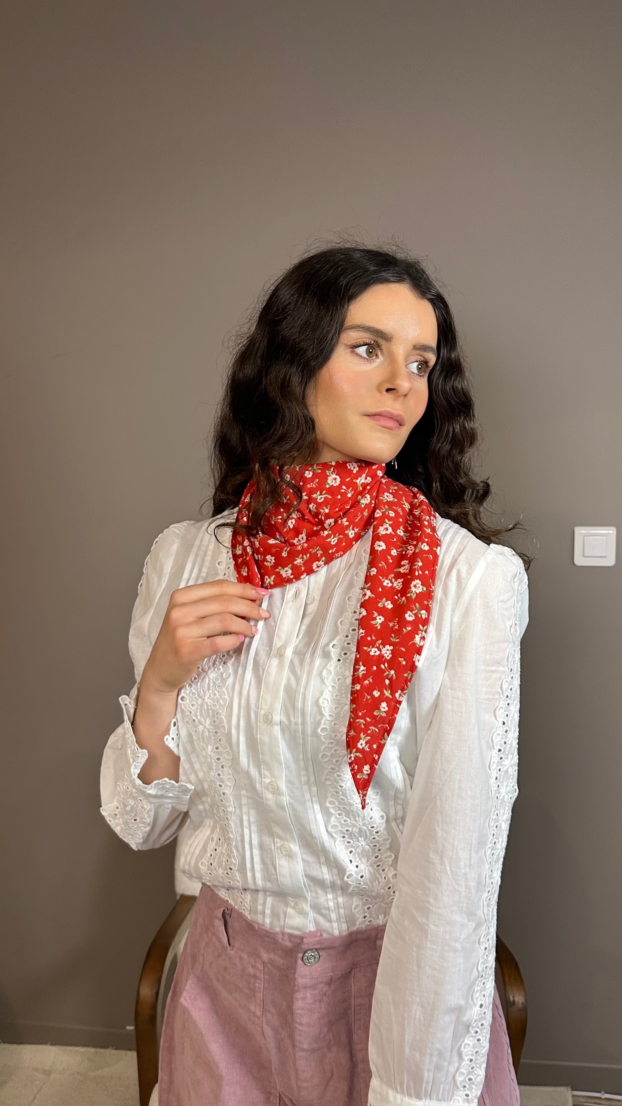 Lucia rouge - Foulard imprimé