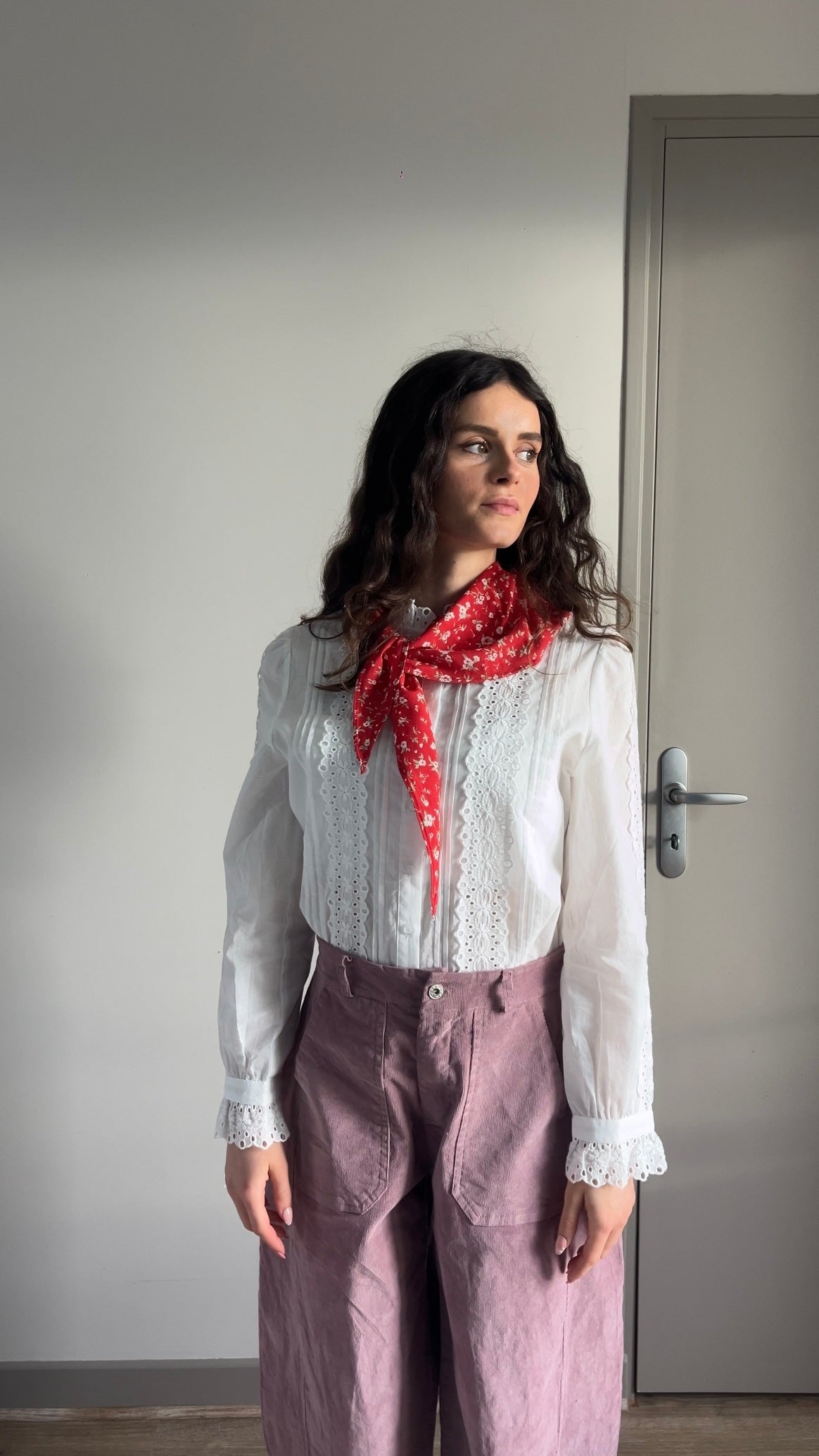 Lucia rouge - Foulard imprimé