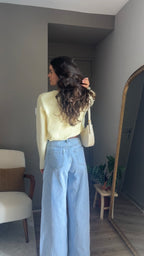 Marguerite jaune - Gilet maille fine