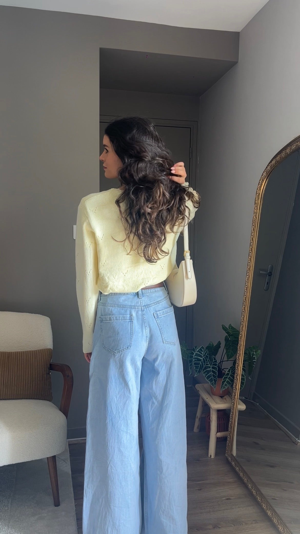 Marguerite jaune - Gilet maille fine