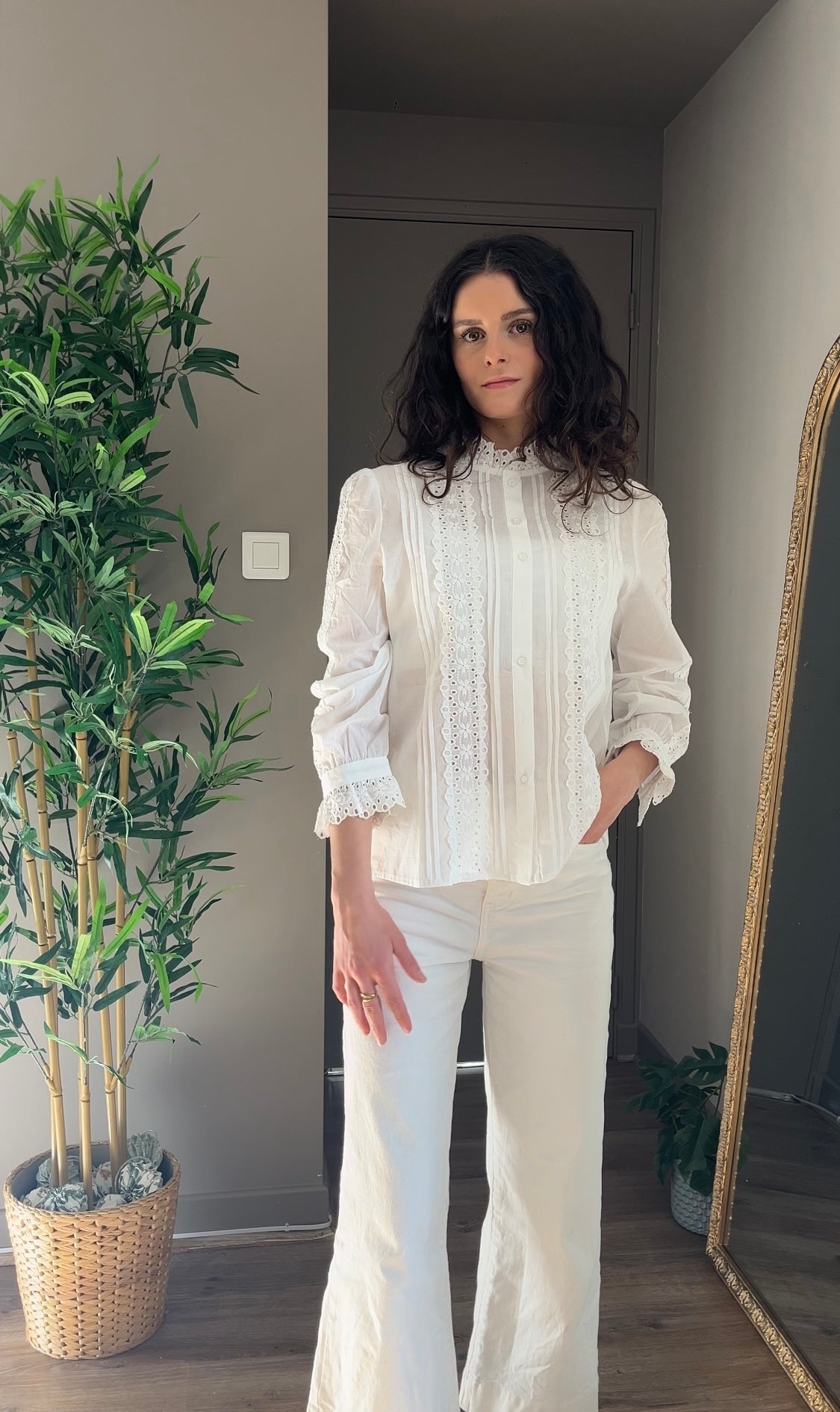 ANDRES BLANCHE - BLOUSE BRODEE