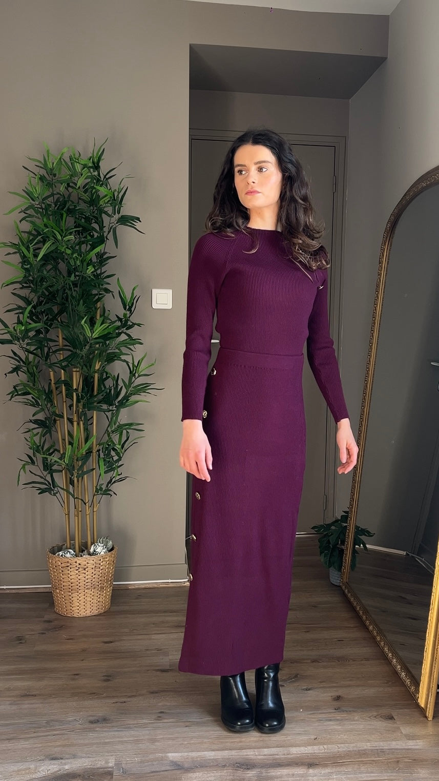 Nastia bordeaux - Pull structuré