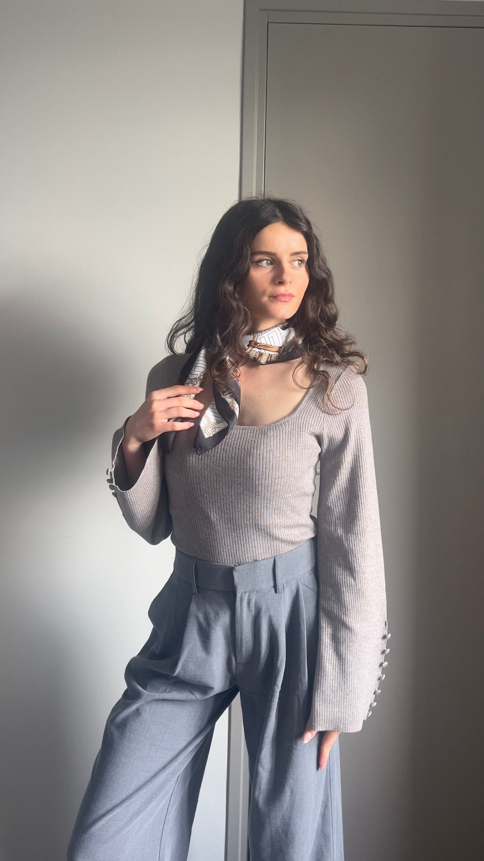 Jimmy beige - Foulard imprimé