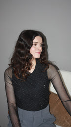 Gracie noir - Body maille transparente