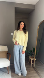 Marguerite jaune - Gilet maille fine