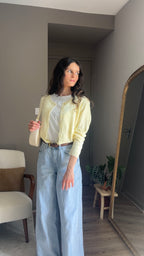 Marguerite jaune - Gilet maille fine