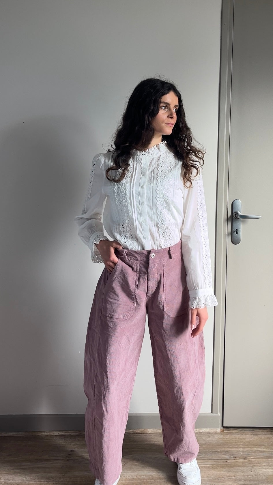 Elly vieux rose - Pantalon velours