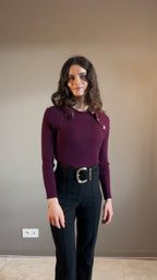 Nastia bordeaux - Pull structuré