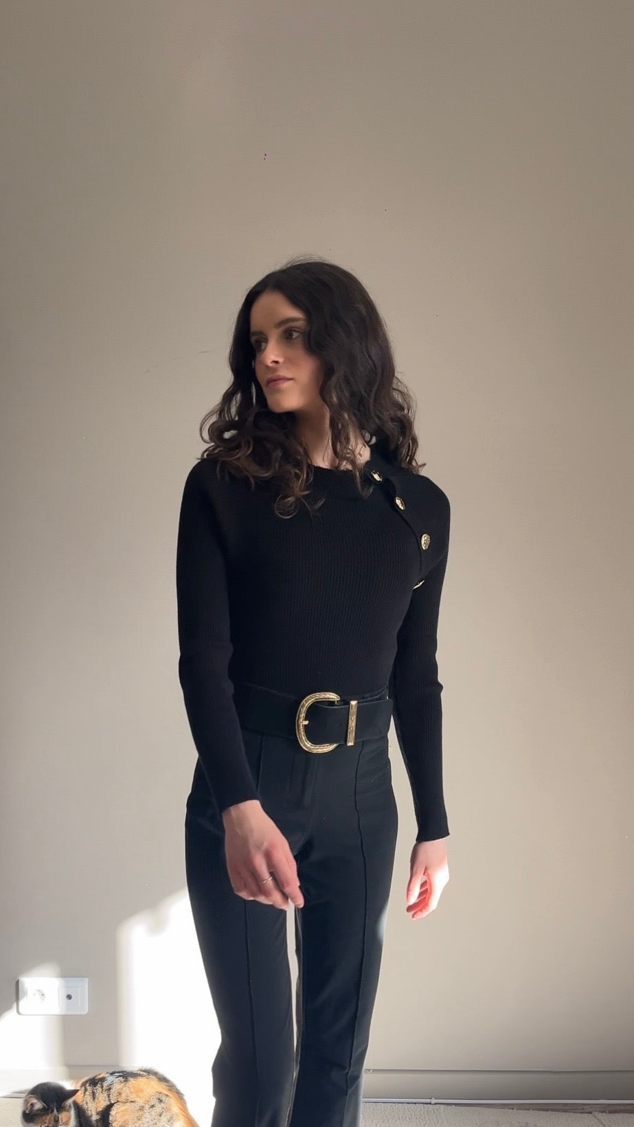 Nastia noir - Pull structuré