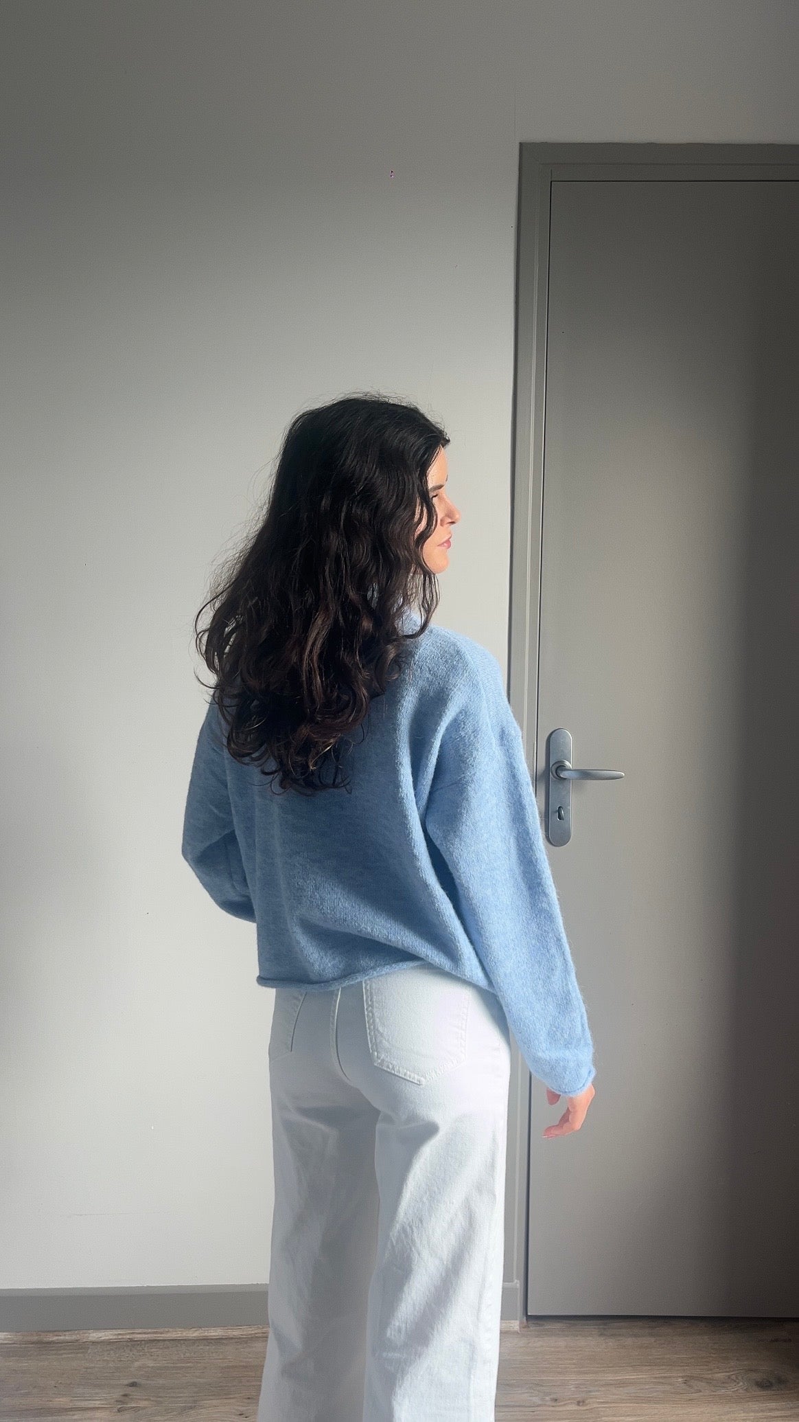 Elsa bleu - Gilet boutonné
