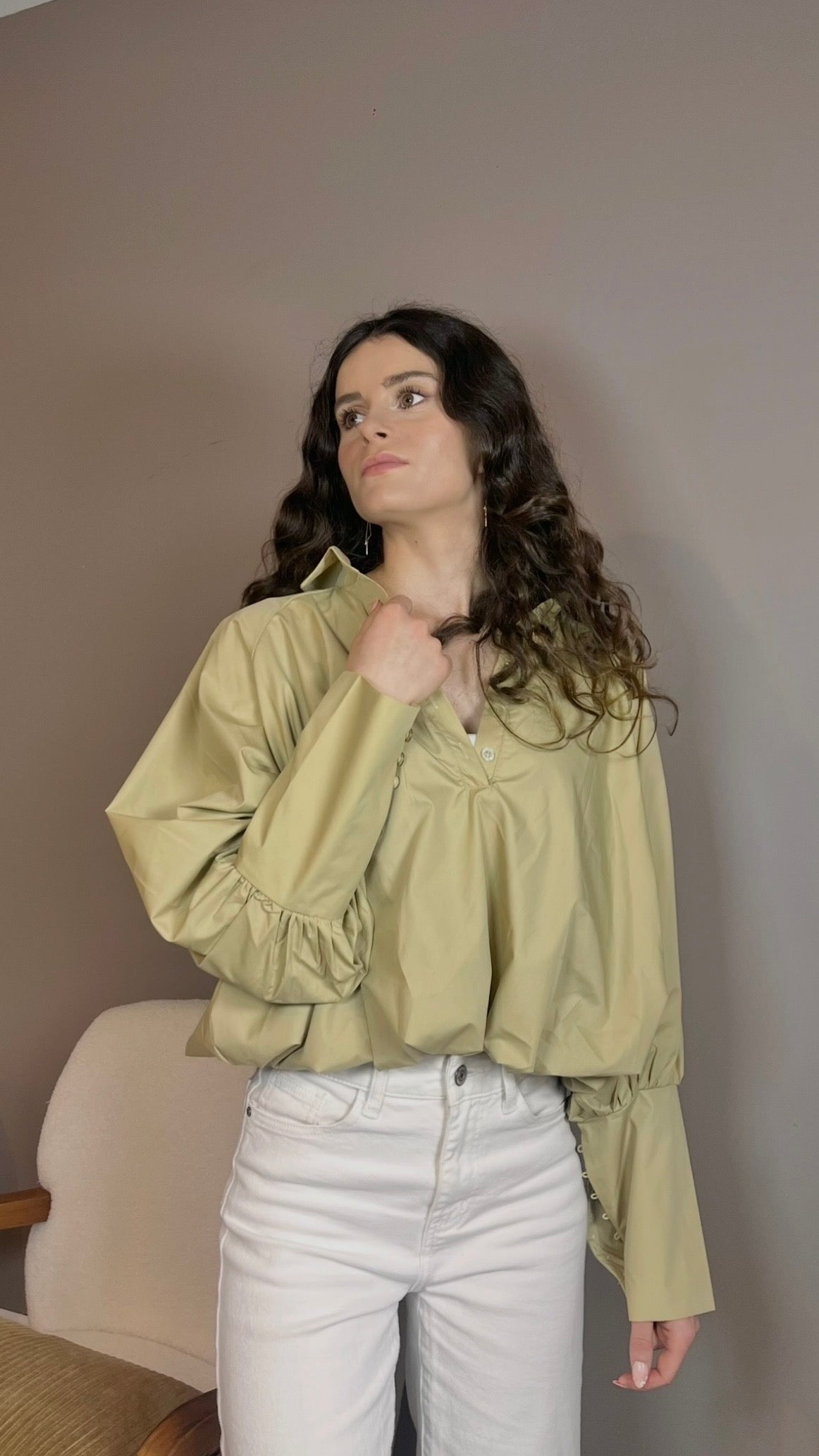 Manon olive - Chemise ample