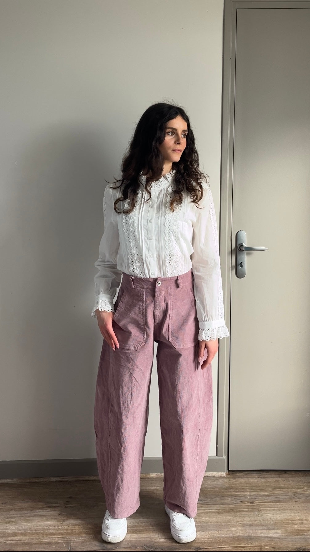 Elly vieux rose - Pantalon velours