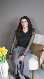 Gracie noir - Body maille transparente