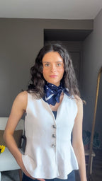Danna bleue - Foulard à pois