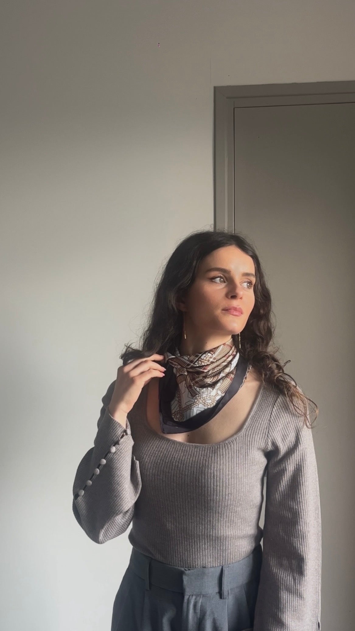 Jimmy beige - Foulard imprimé