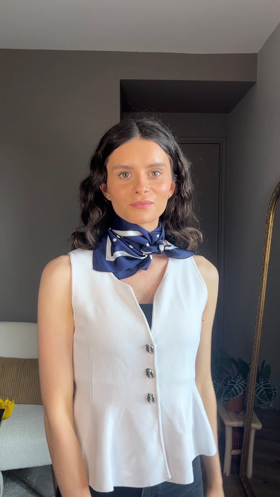 Danna bleue - Foulard à pois