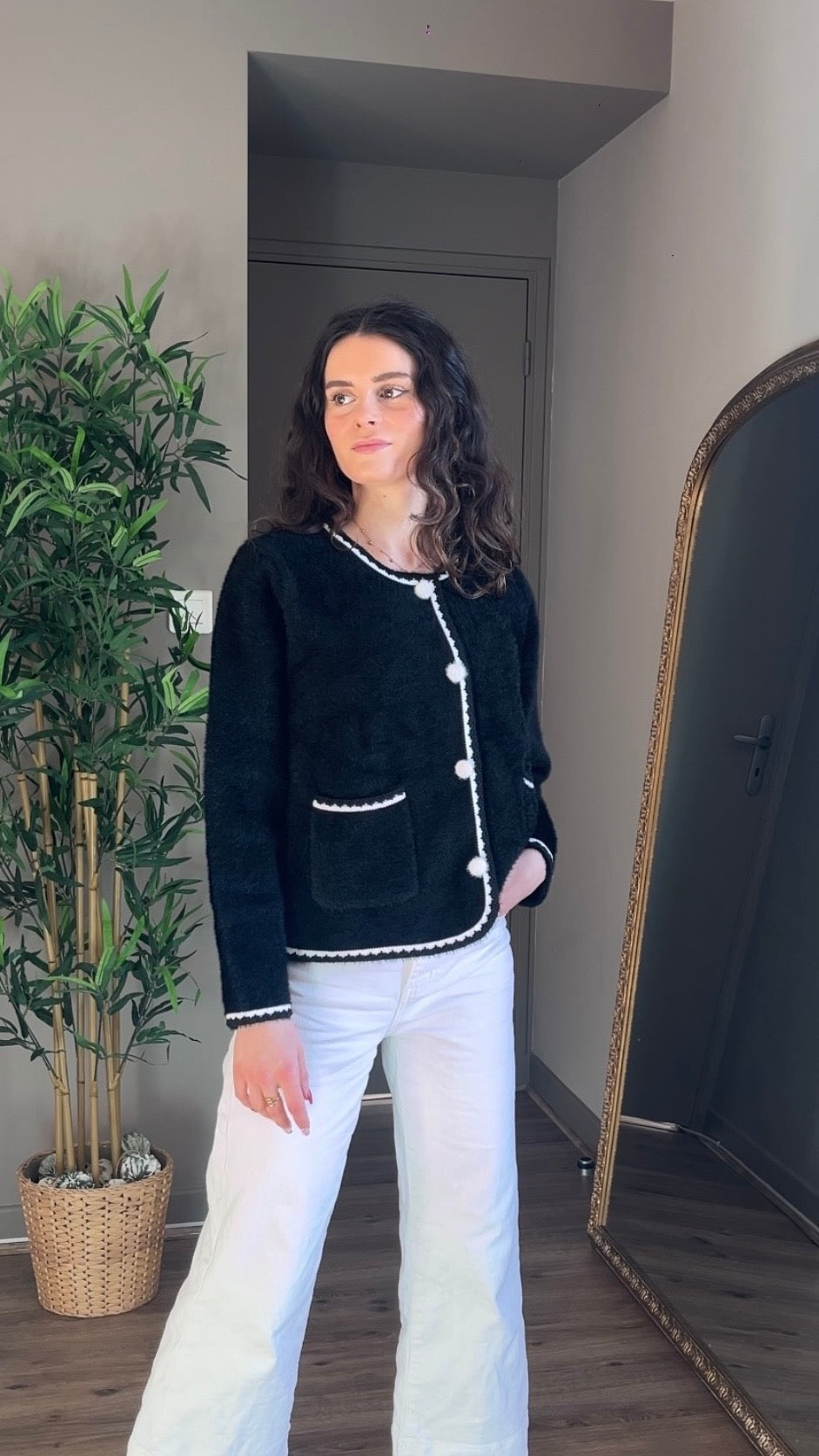 Amalia noire - Veste en maille