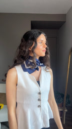Danna bleue - Foulard à pois
