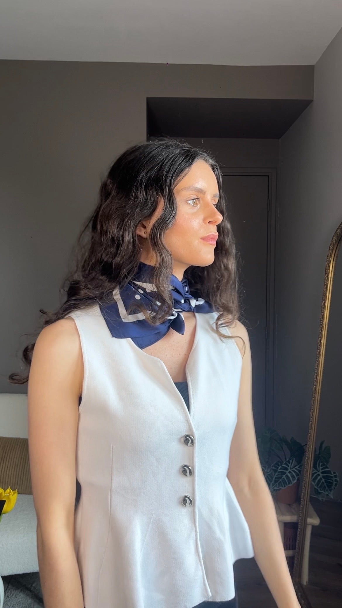 Danna bleue - Foulard à pois