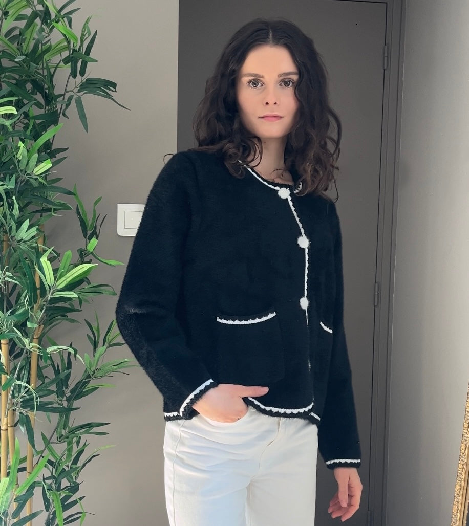 AMALIA NOIRE - VESTE EN MAILLE